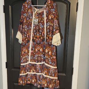 Matilda Jane Brown and Blue Floral Top